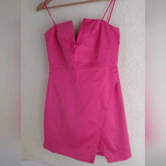 Do+Be Pink Satin Strapless Dress - Picture 3 of 6